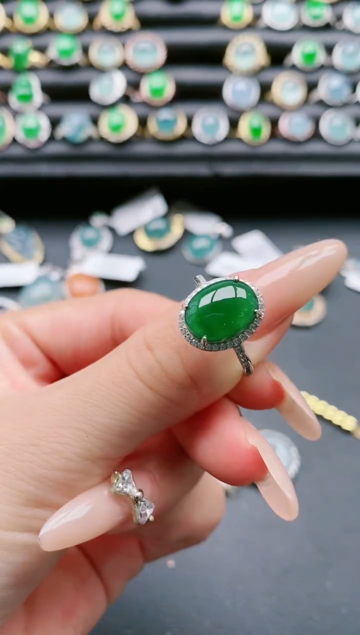 【闪购商品】翡翠戒指银S925镶嵌111111