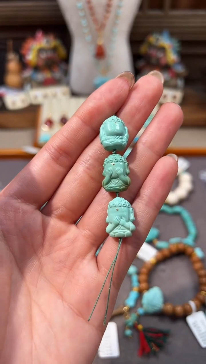 未镶嵌绿松石配饰绿松石配饰三不宝宝佛
