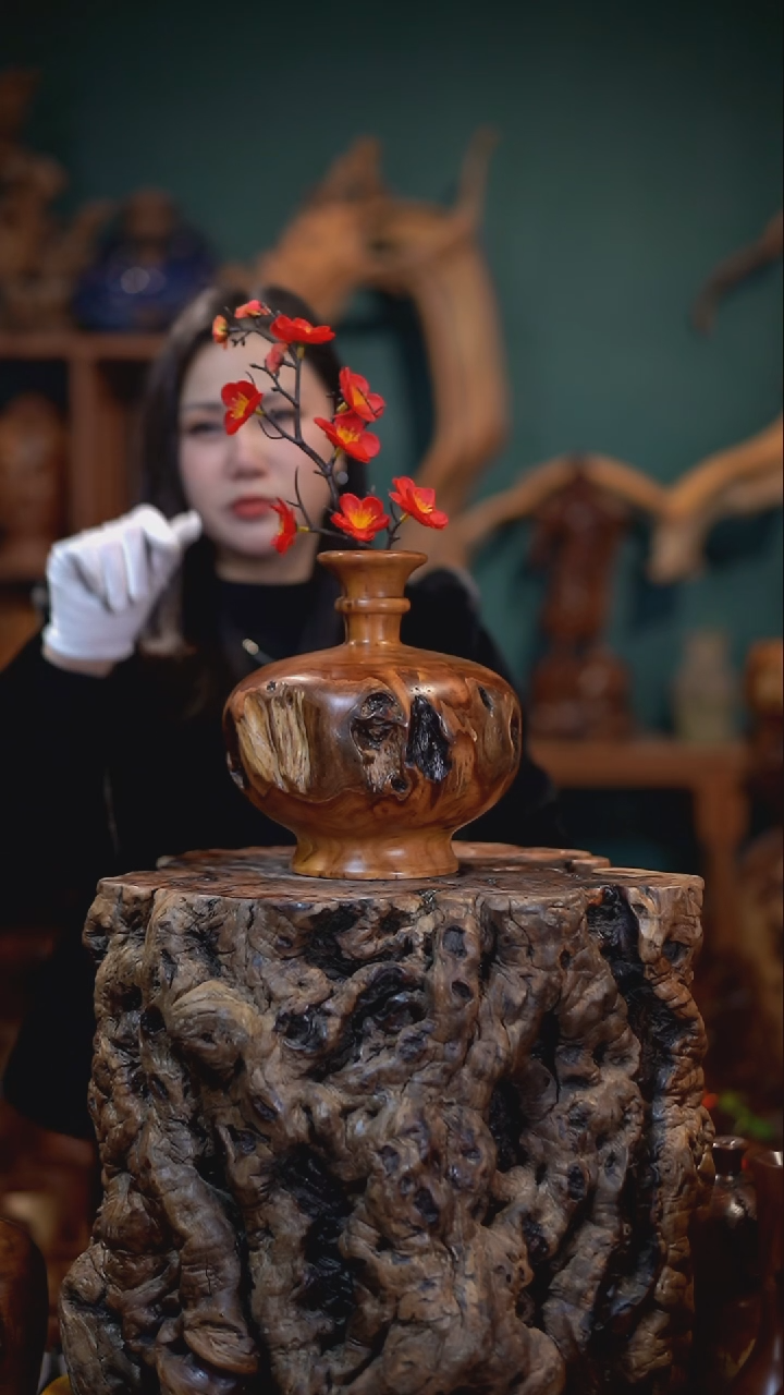 【闪购商品】枣木雷击枣木富贵瓶