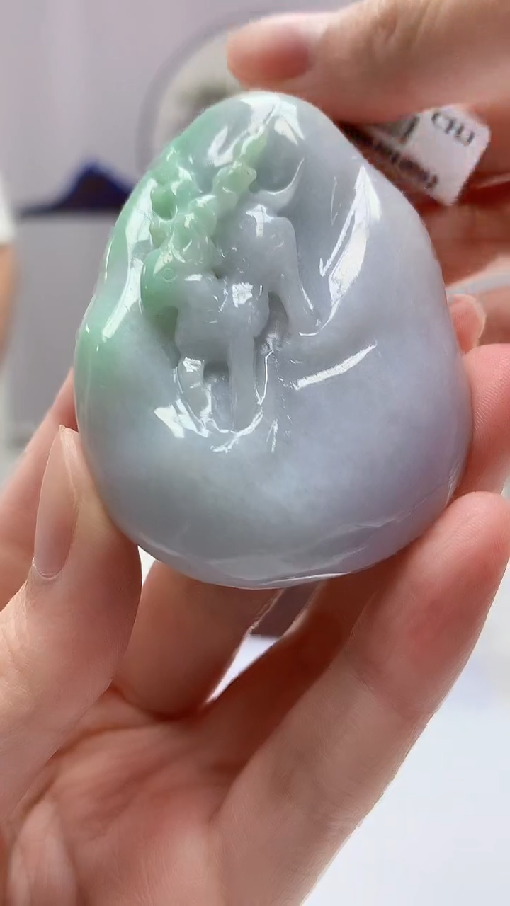 【闪购商品】定制翡翠未镶嵌4812zm-毛货挂件鹿牌115