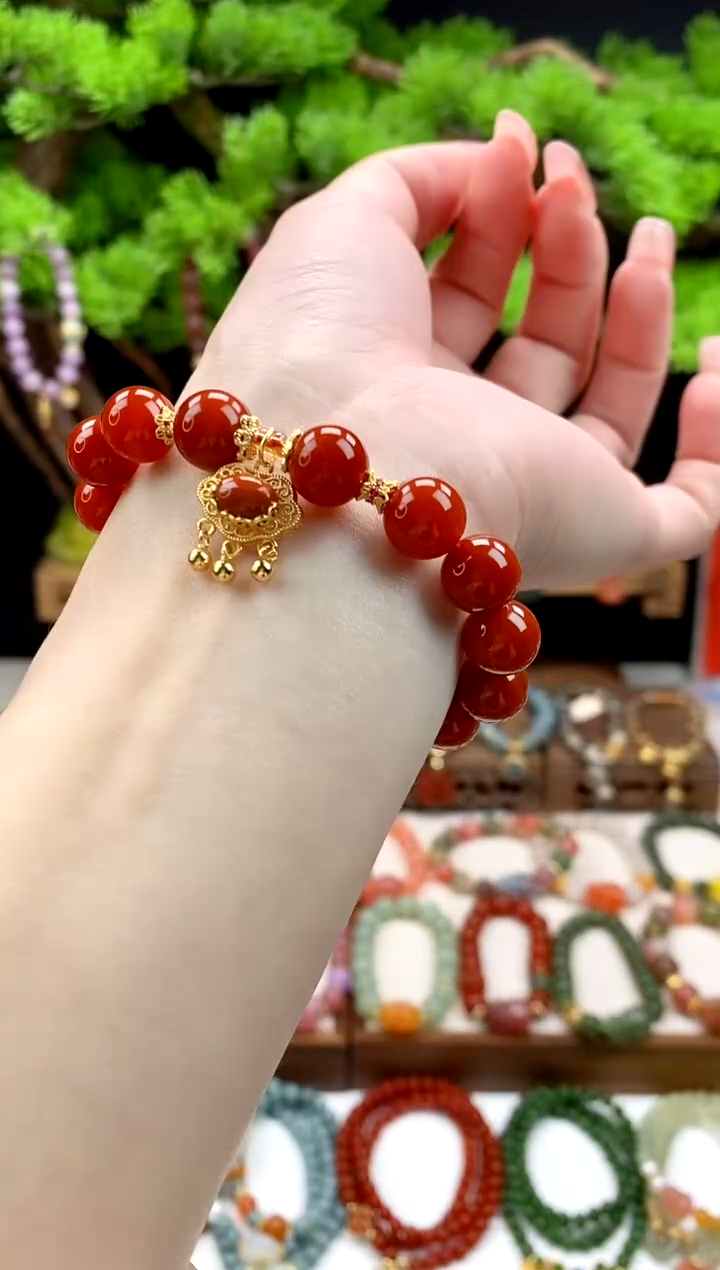 【闪购商品】玛瑙手饰未镶嵌如意锁