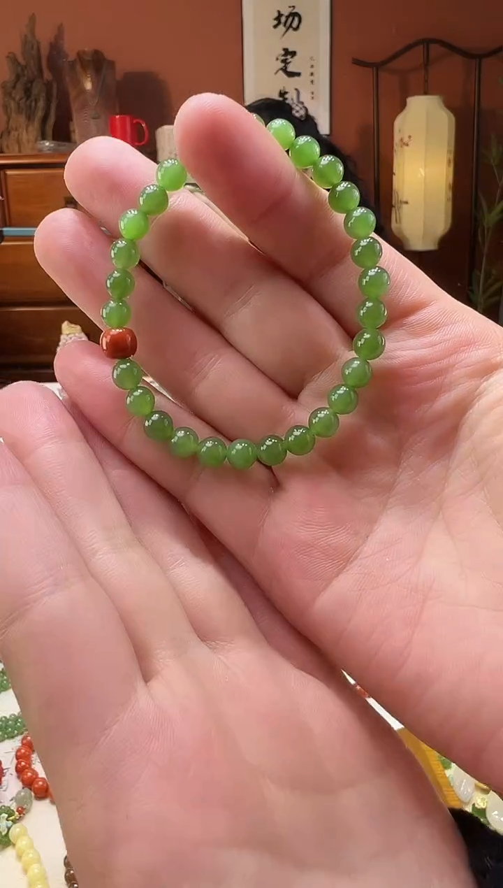 【闪购商品】和田玉（碧玉）手串未镶嵌碧玉6mm