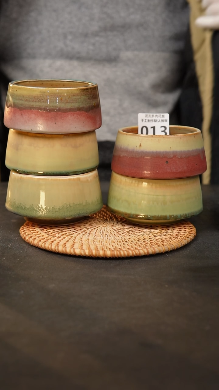 【闪购商品】瓷片013泥泥手工花盆