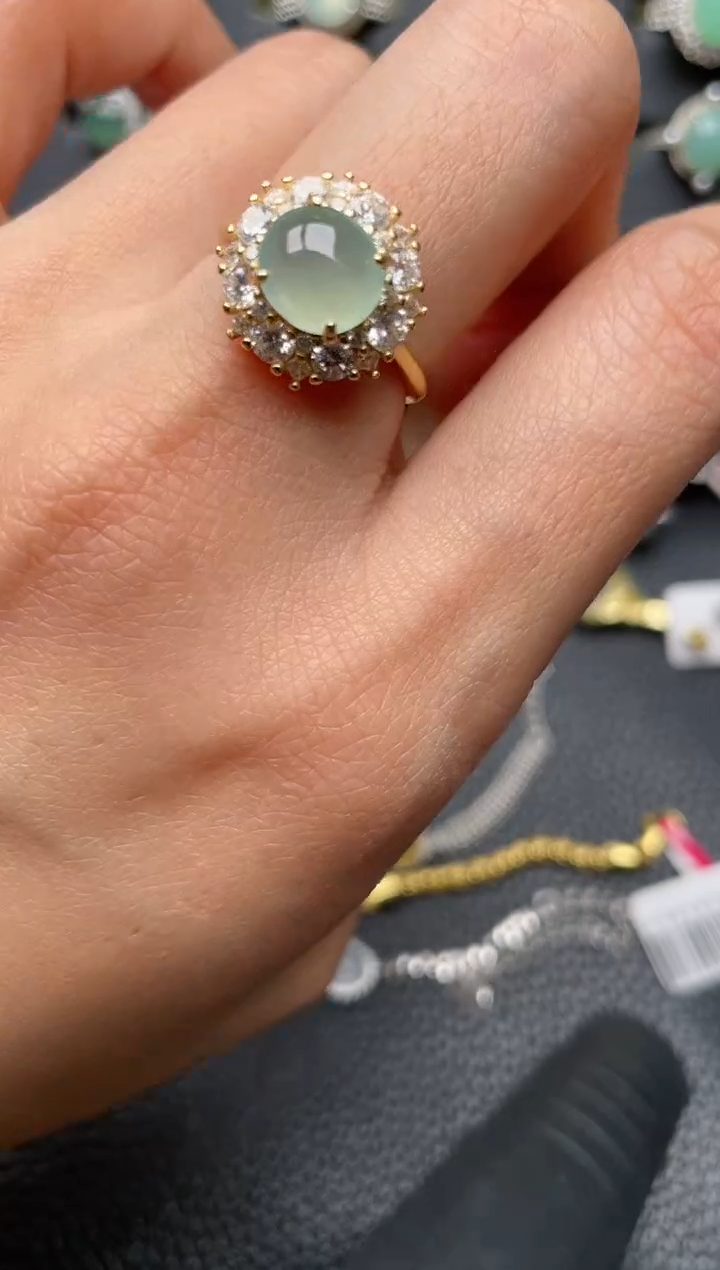 【闪购商品】翡翠戒指银S925镶嵌2222222222  97