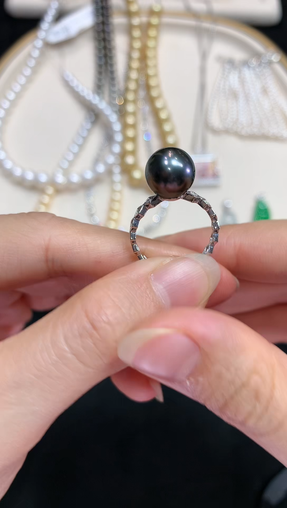 【闪购商品】海水珍珠戒指18K金镶嵌W150|1980