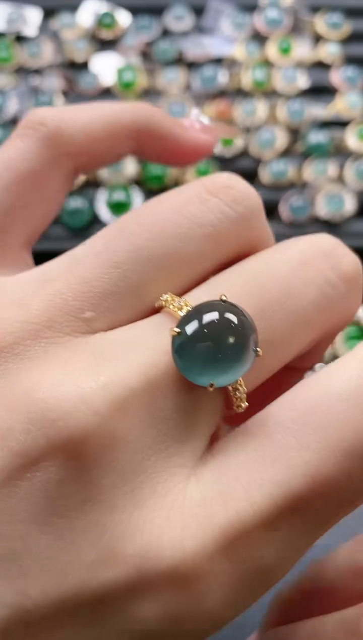 【闪购商品】翡翠戒指银S925镶嵌-600