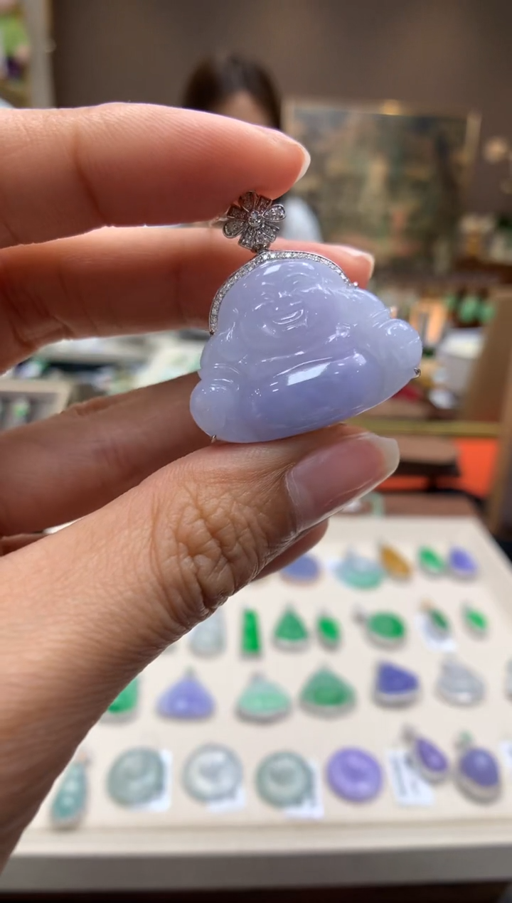 【闪购商品】翡翠颈饰18K金镶嵌佛公