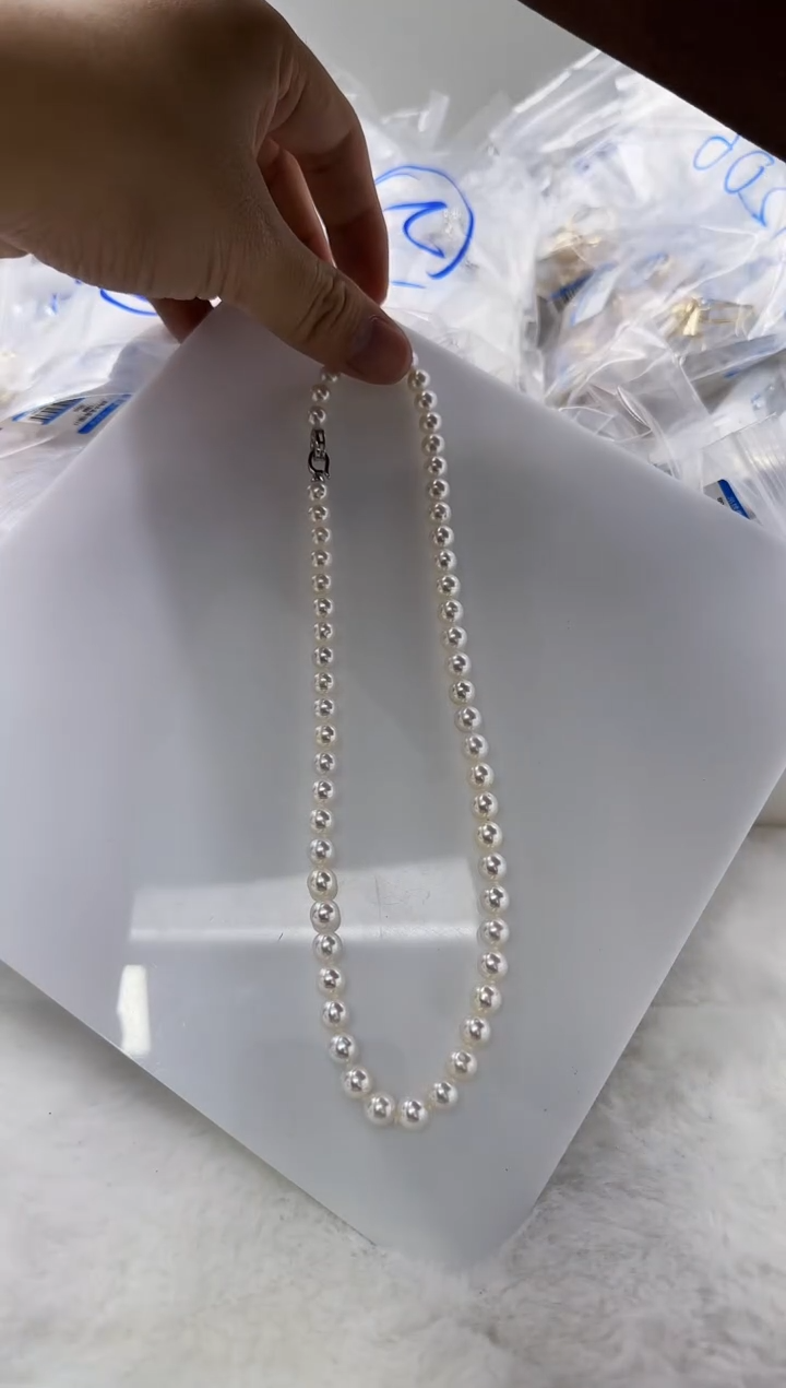 【闪购商品】淡水珍珠DA银S925镶嵌d200 白珠串链7