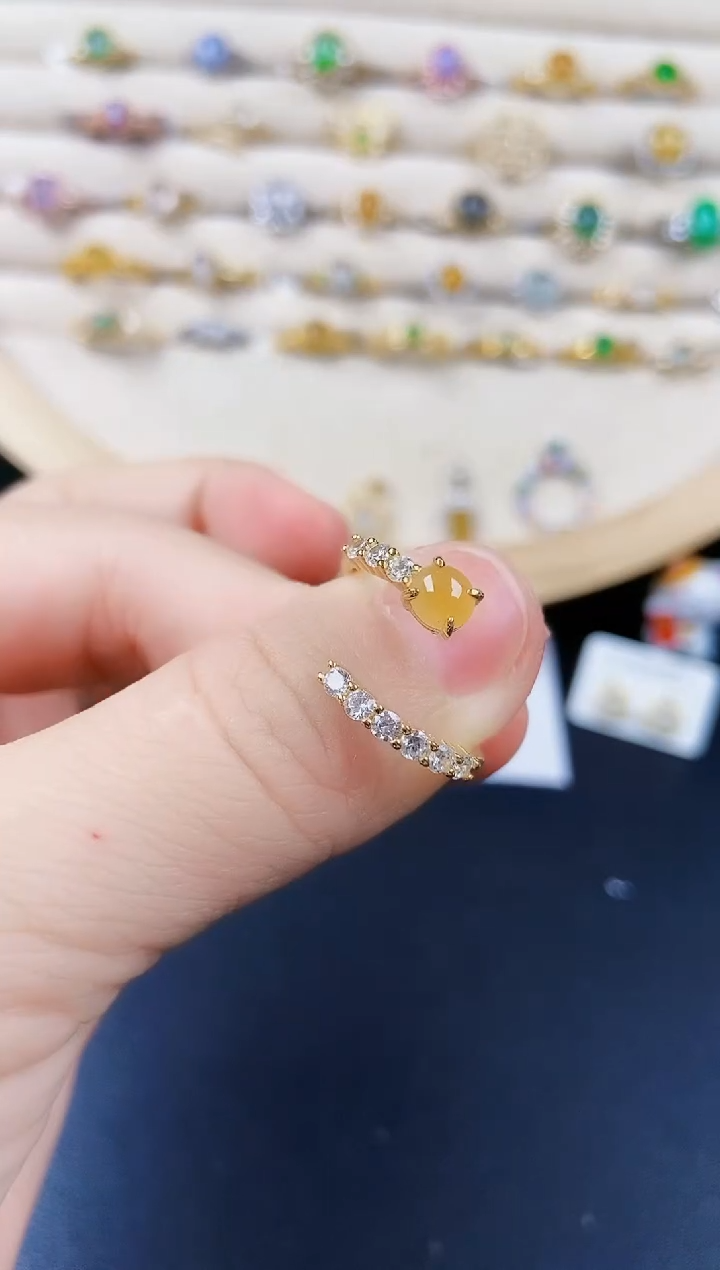 翡翠戒指银S925镶嵌41141414