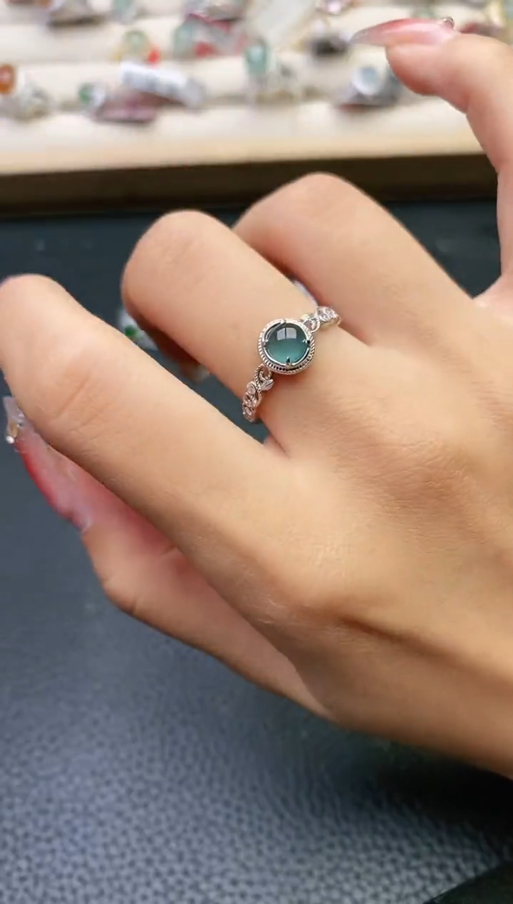 【闪购商品】翡翠戒指银S925镶嵌1111