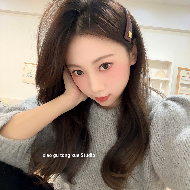 皮质三角形掰掰夹碎发夹女简约气质头饰少女感发卡头饰发饰