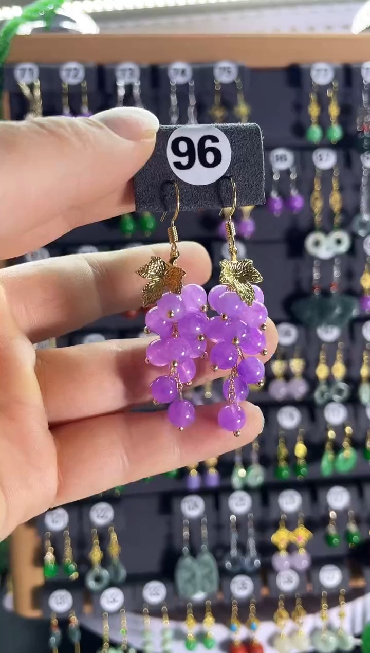 【闪购商品】翡翠耳饰银S925镶嵌新96..