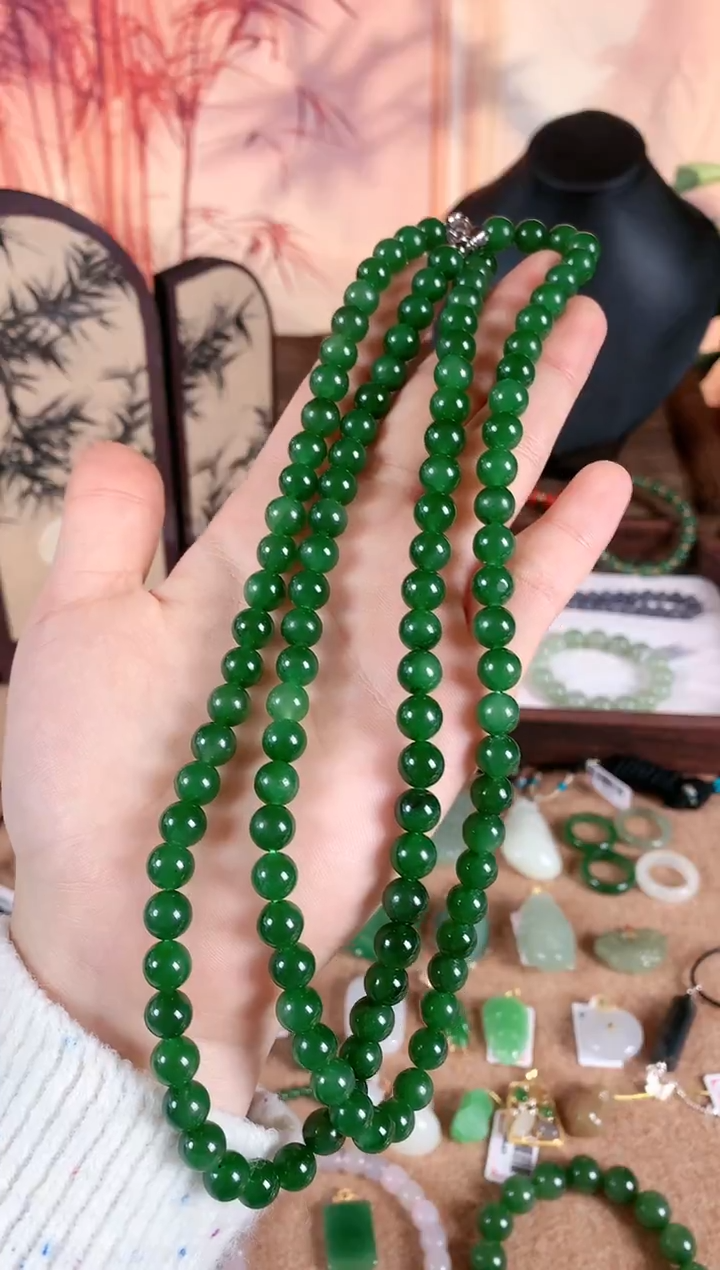 项链银S925镶嵌和田玉1