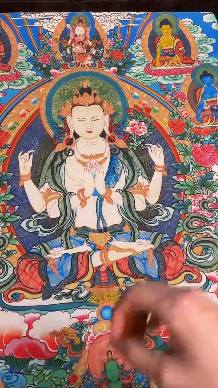 装裱画精品手绘唐卡链接--A112