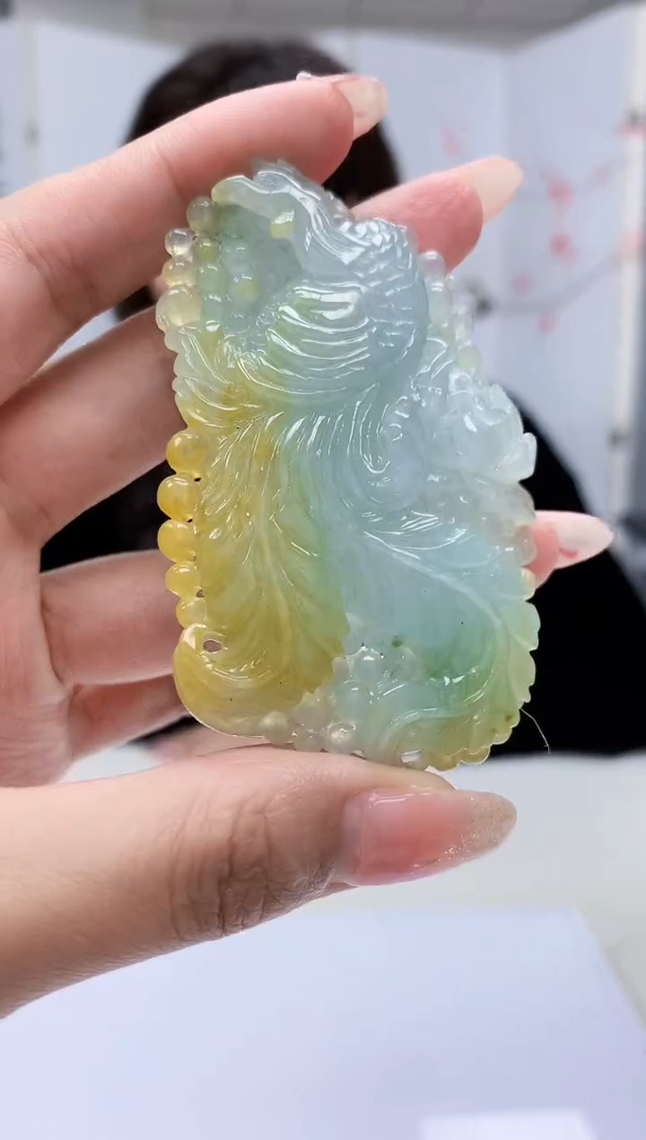 【闪购商品】定制翡翠未镶嵌4829MM-毛货挂件87