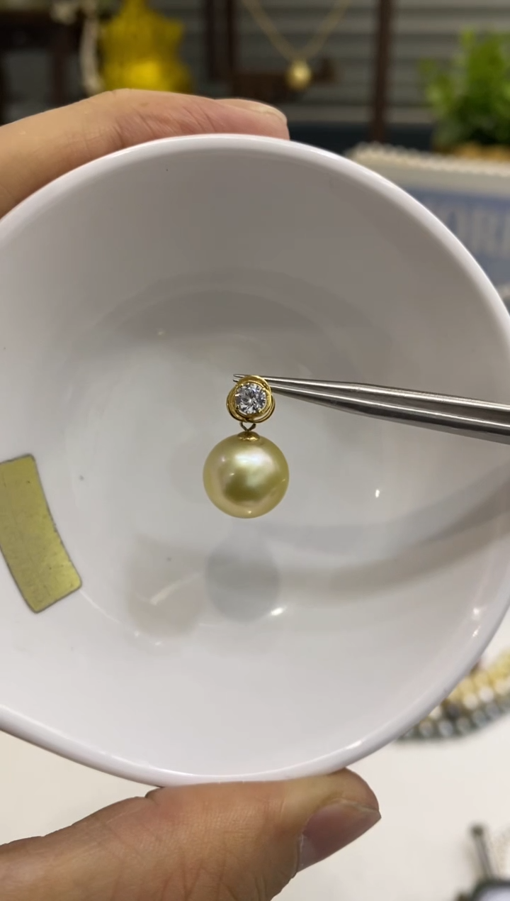 【闪购商品】海水珍珠BG18K金镶嵌珍珠吊坠送金链@@v1481