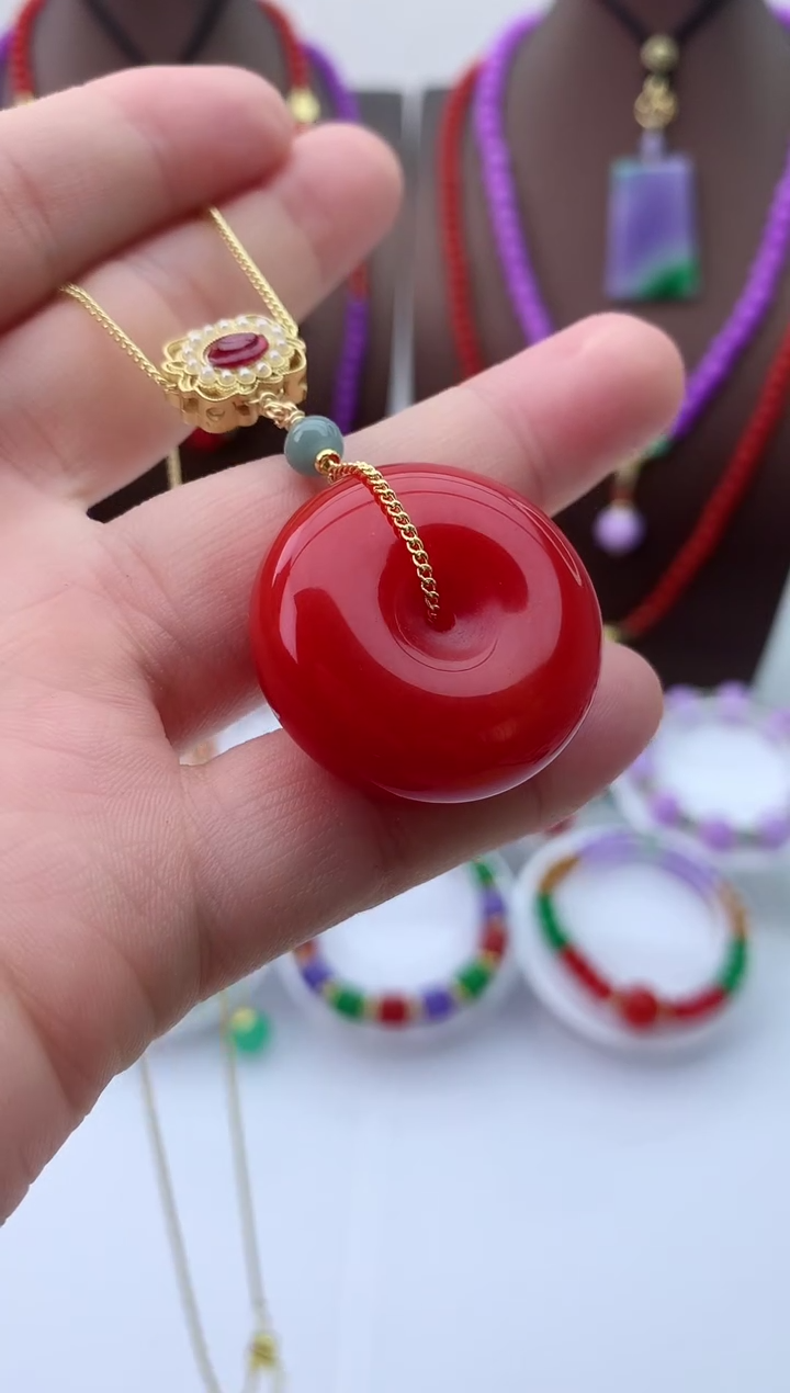 【闪购商品】翡翠颈饰14K金镶嵌D272吊坠