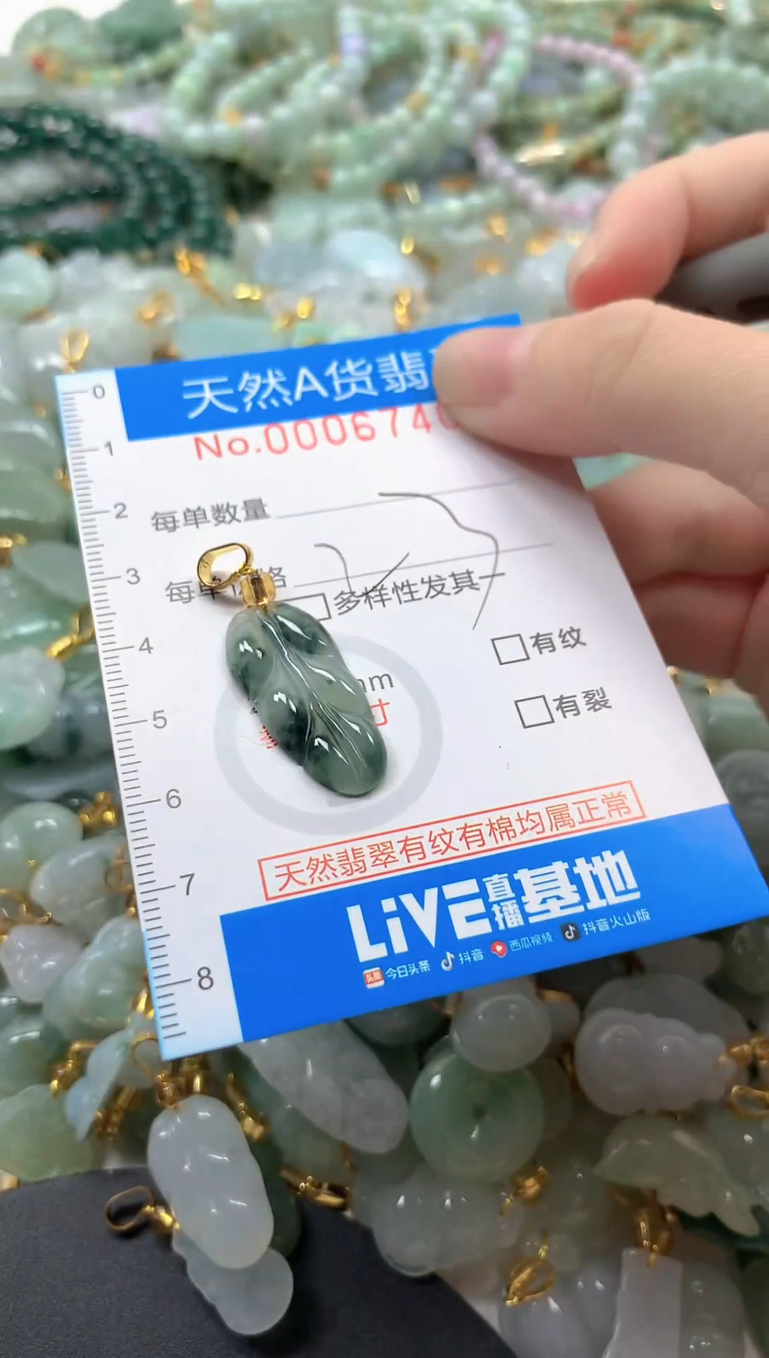 颈饰未镶嵌翡翠净货挂件-6740