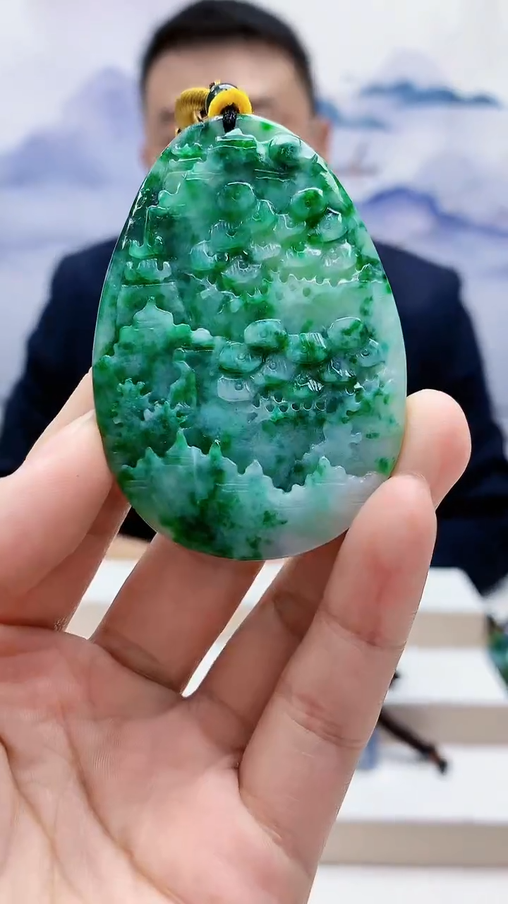 未镶嵌定制翡翠5174lr-毛货挂件22