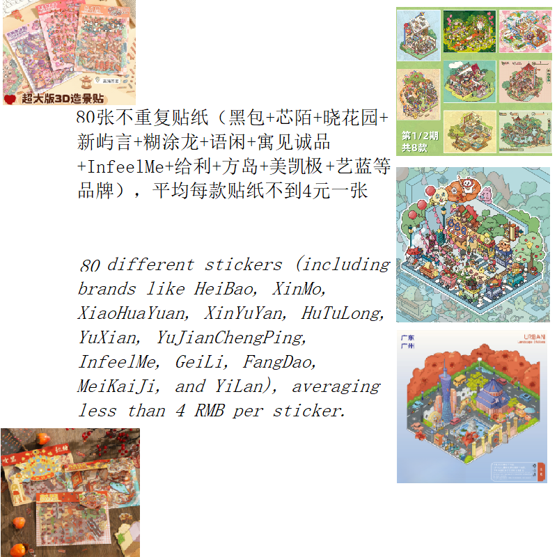 【新年囤货专属通道】造景贴纸立体小屋 3d立体小屋 diy手工拼贴