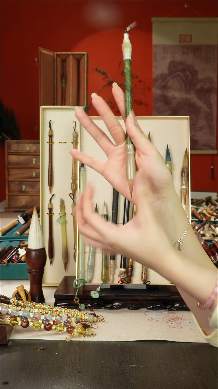 318号闪孤品高货毛笔链接 清水试笔 蘸墨不退