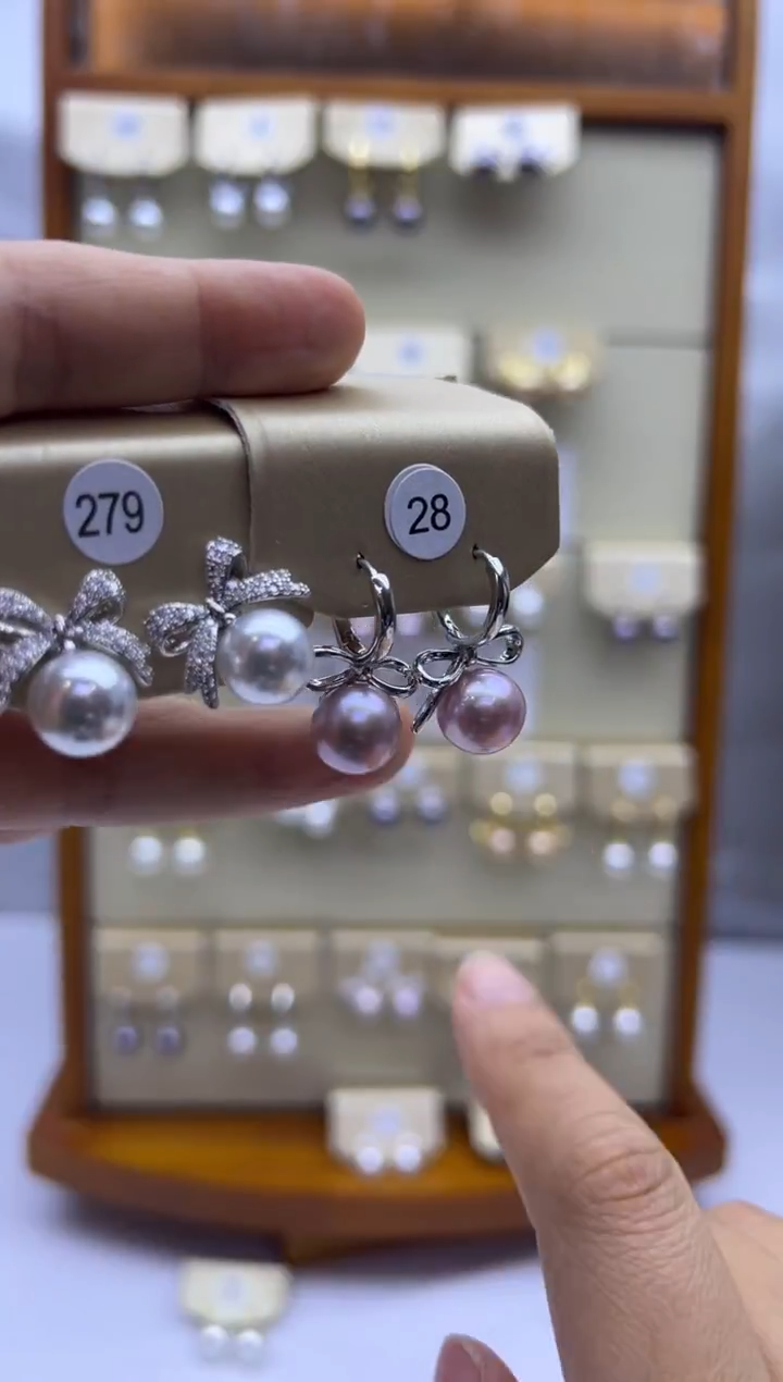 未镶嵌耳饰淡水珍珠28+279