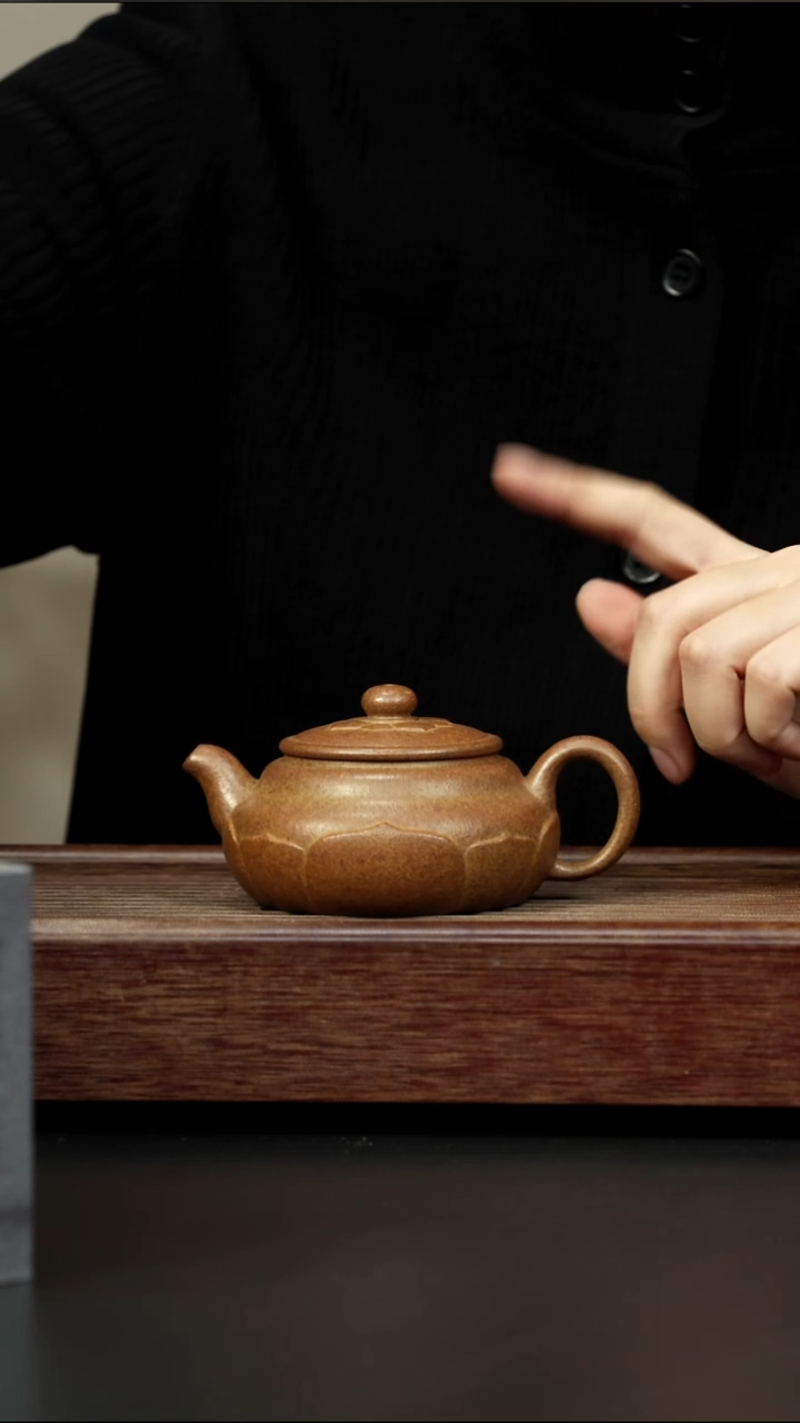 茶壶紫砂黄金段柴烧 禅莲