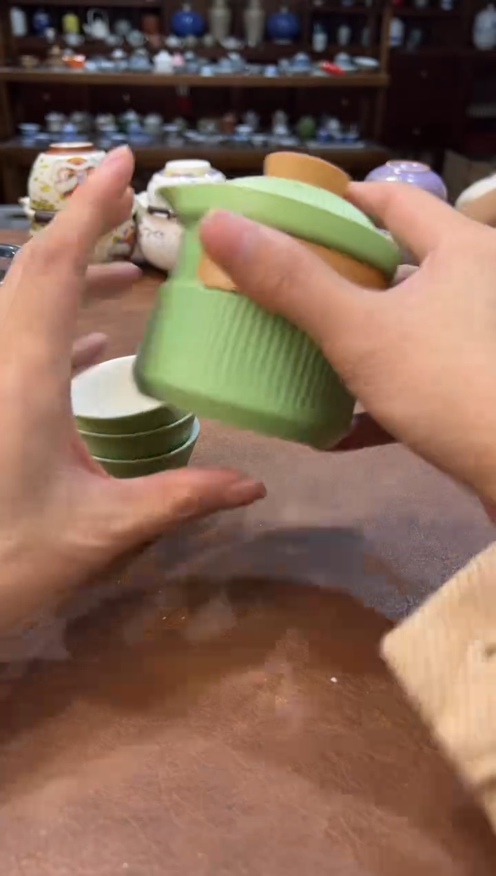 真的很便宜超好看会开片的旅行茶具