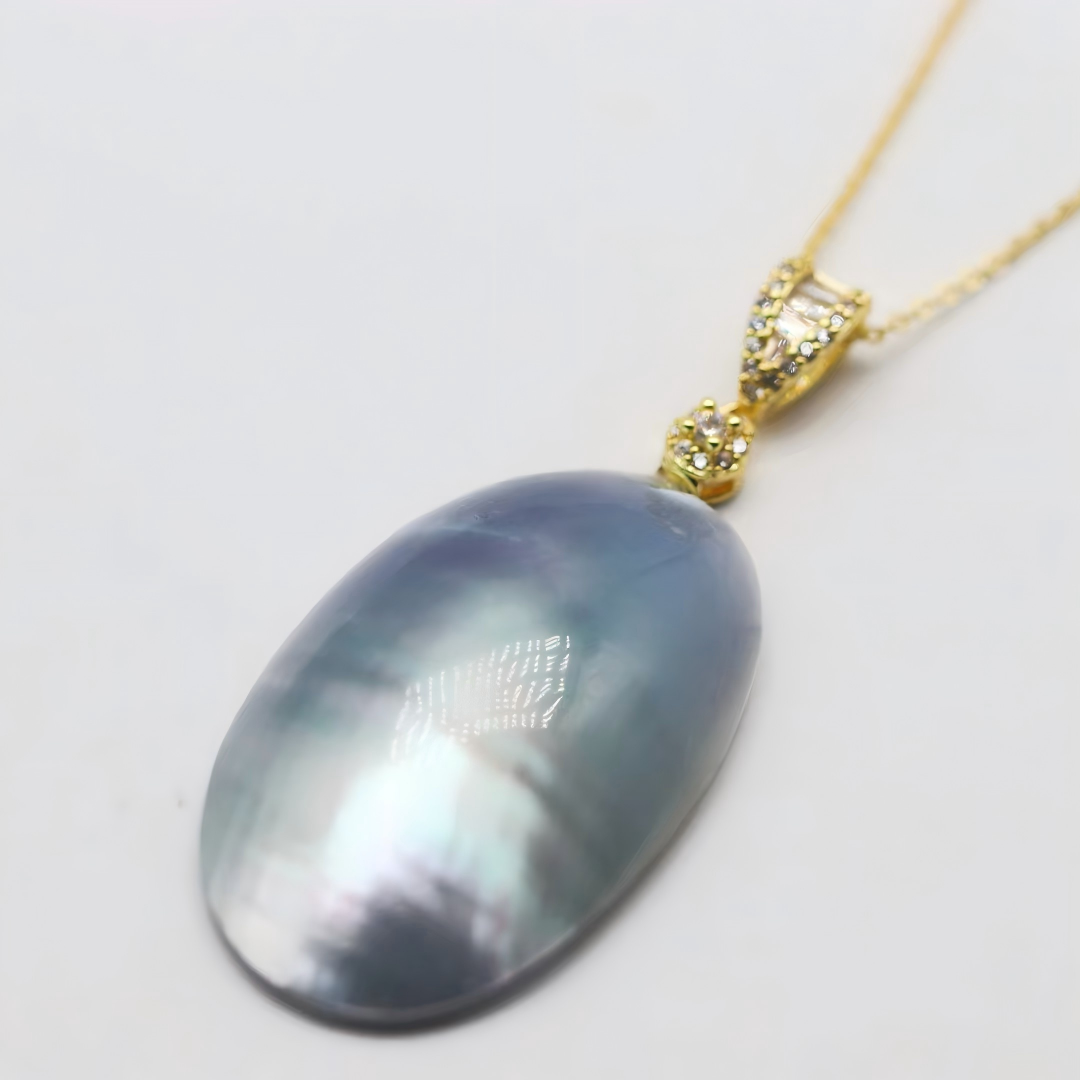 铜合金吊坠 蔚蓝马贝吊坠