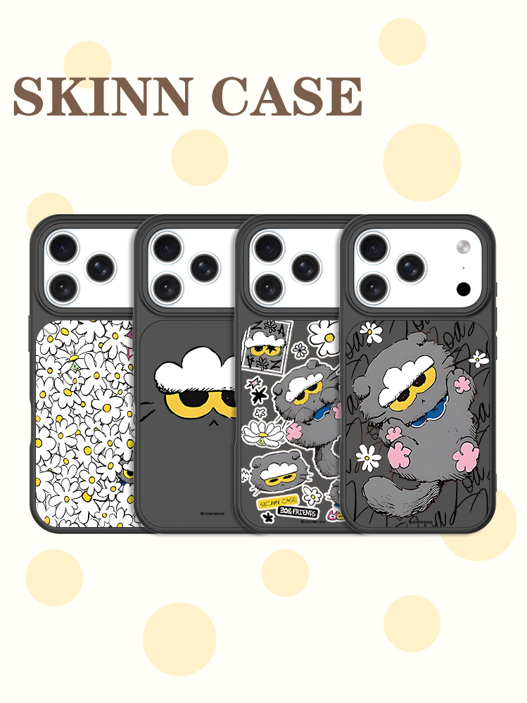 SKINNCASE 【GD权志龙&云朵猫】水晶闪粉浮雕磁吸手机壳