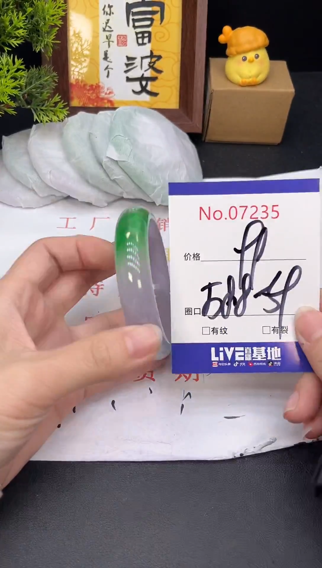 未镶嵌手镯翡翠7235