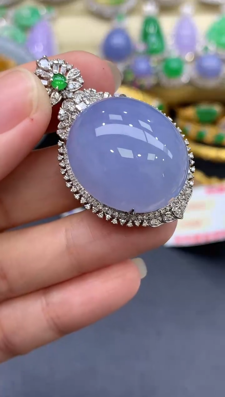 颈饰18K金镶嵌翡翠505-中国好珍宝