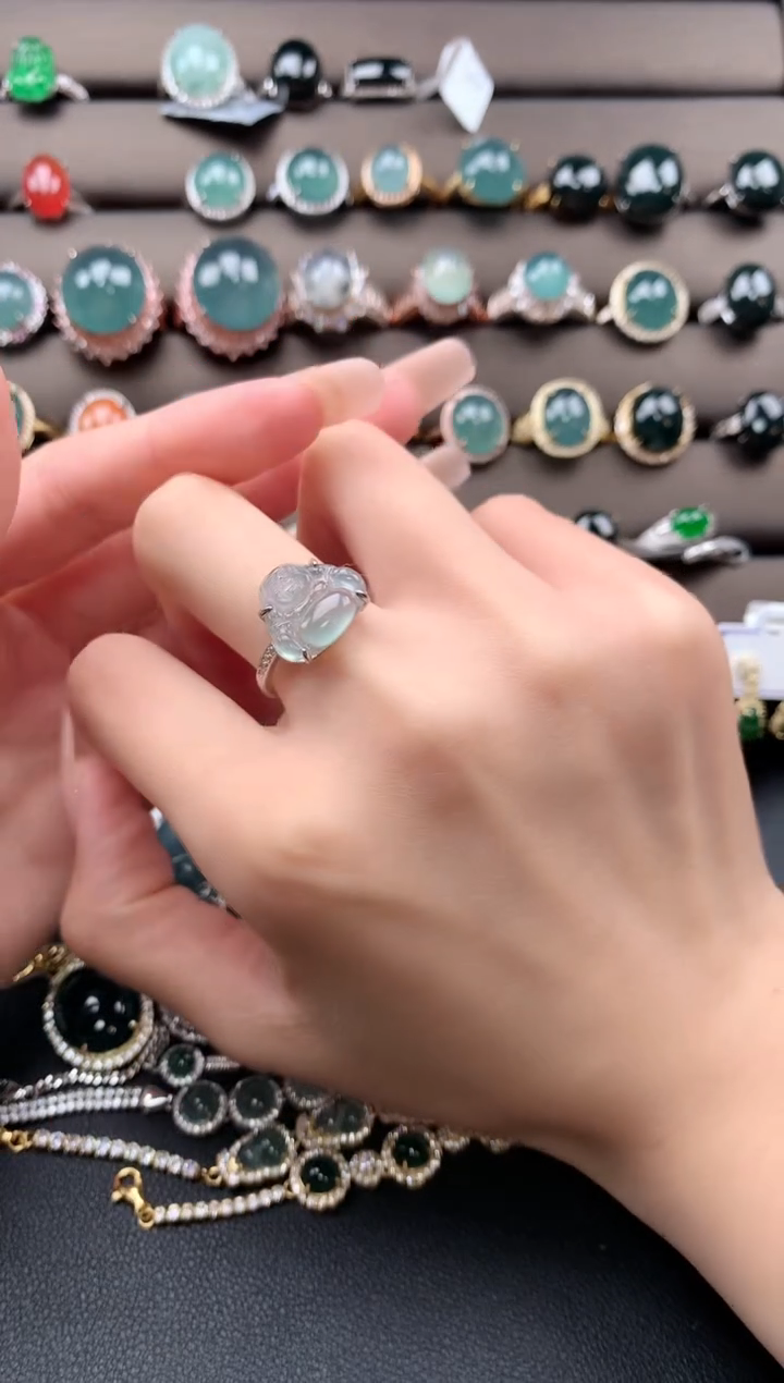 【闪购商品】翡翠戒指银S925镶嵌32432423