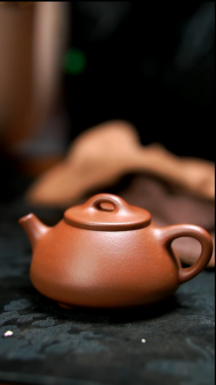 茶壶紫砂红皮龙小石瓢壶