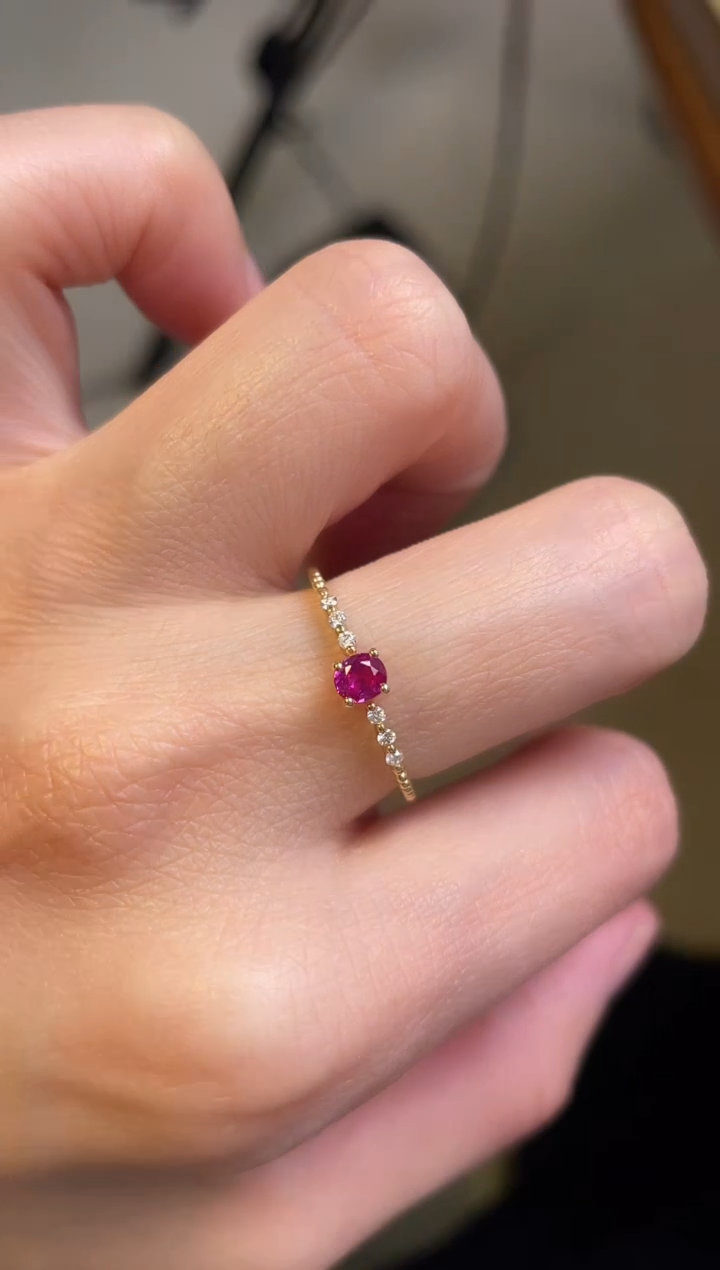 【闪购商品】红宝石戒指18K金镶嵌主石：0.24ct