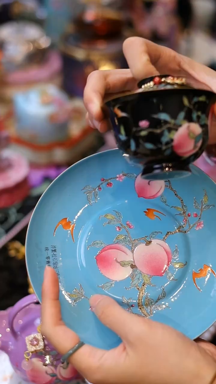 【闪购商品】摆件山怂阿卿直播间@@ytj桃子盖碗