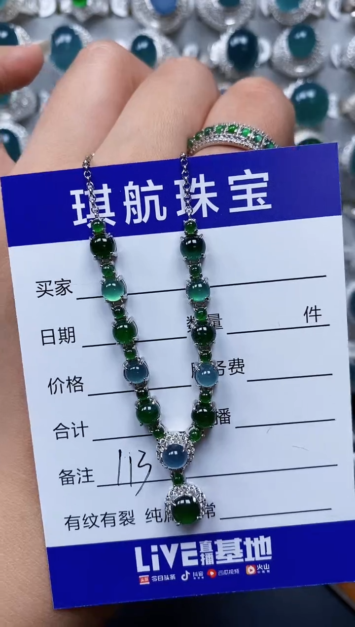 【闪购商品】翡翠颈饰银S925镶嵌0113