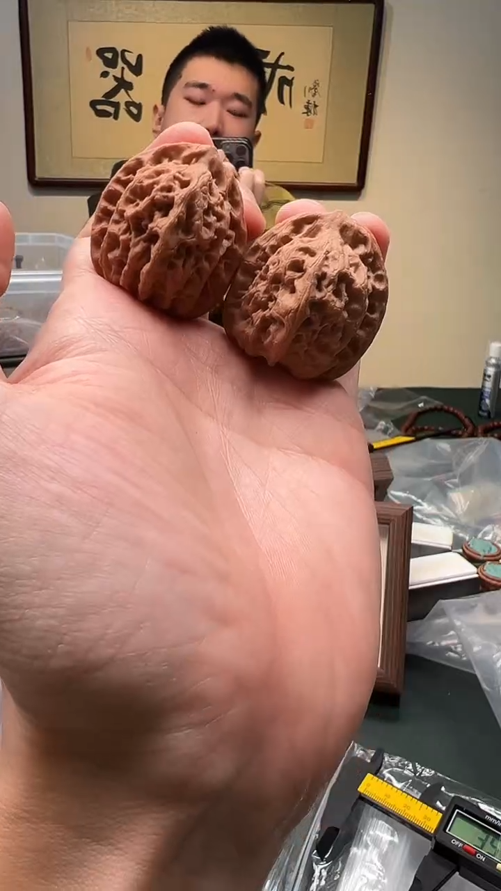 把件文玩核桃35mm+佛肚 1对 32号