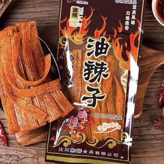 油辣子辣片120g调味面制品8090后怀旧零食下酒菜宿舍辣条小零食