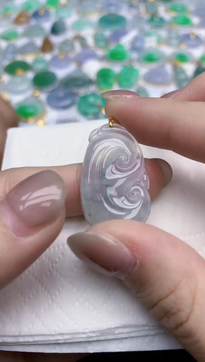 【闪购商品】翡翠颈饰18K金镶嵌天然翡翠A货