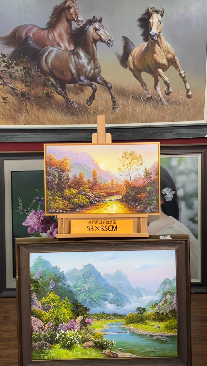 油画【3号】约53*35cm丨朝鲜原创纯手绘孤品油画丨带装裱