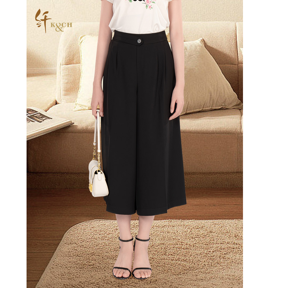 裙裤阔腿裤高腰格纹夏季休闲裤气质百搭女装时尚西装8462L833E1