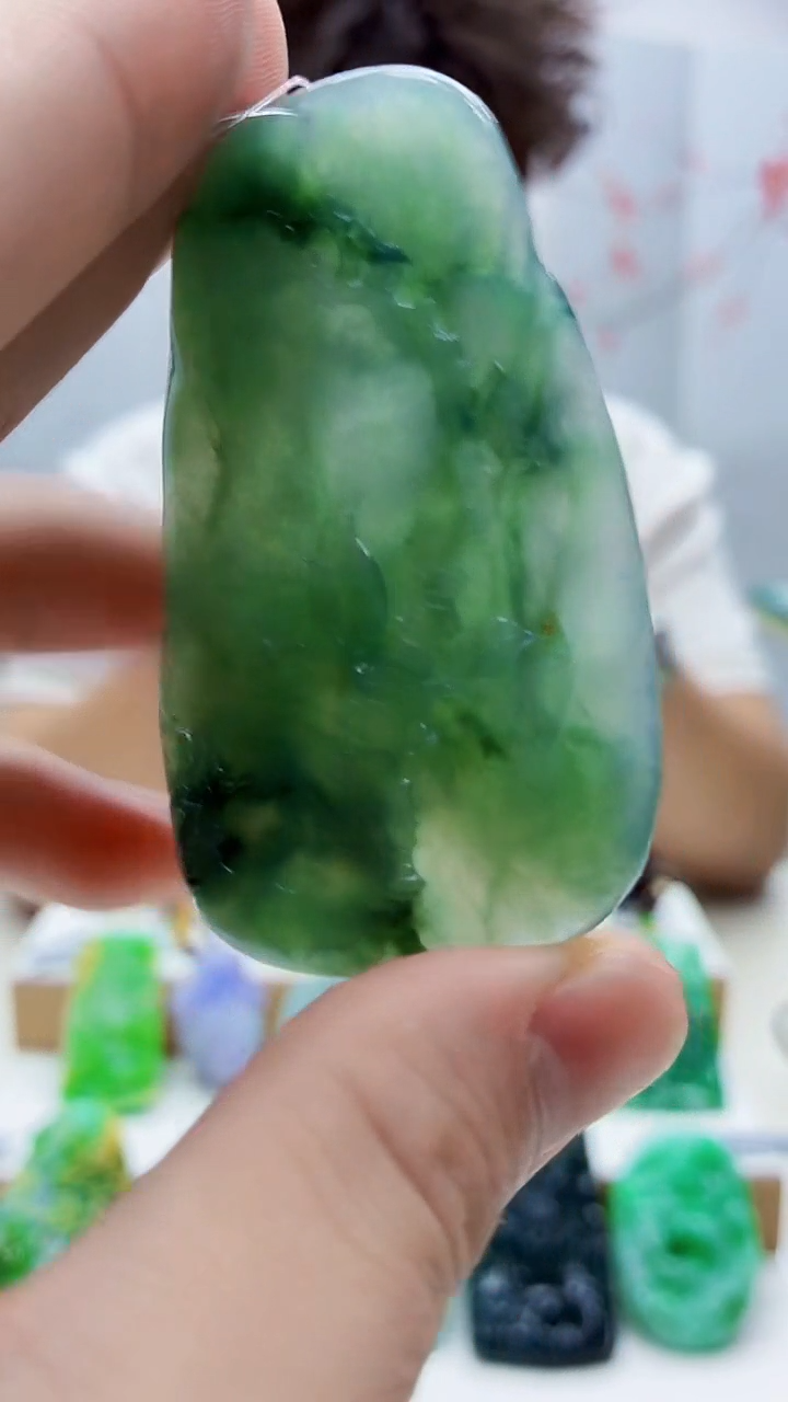 未镶嵌定制翡翠雨***…4688bb-毛货挂件