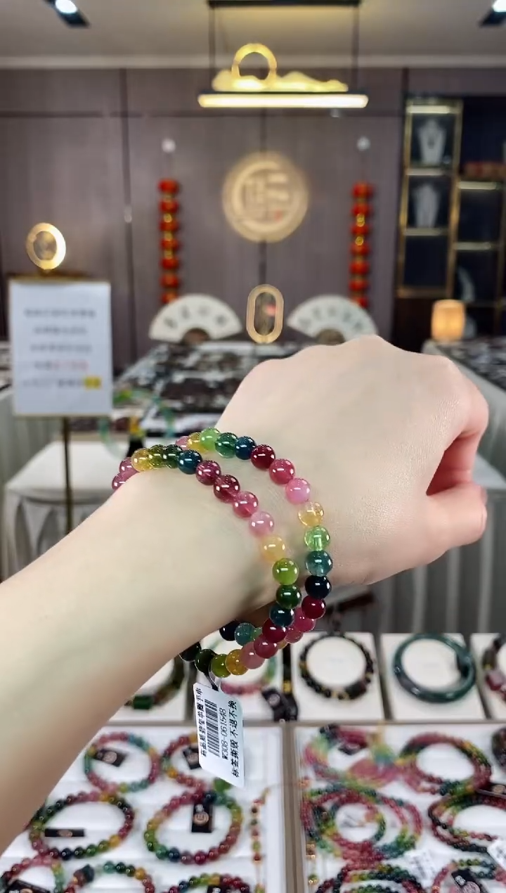 【闪购商品】碧玺单圈手串6mm+未镶嵌多样性发一条）hon