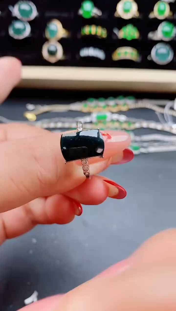 【闪购商品】翡翠戒指银S925镶嵌5080550