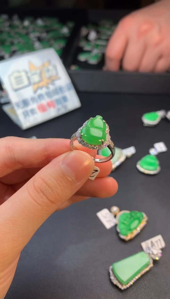 【闪购商品】翡翠戒指银S925镶嵌翡翠