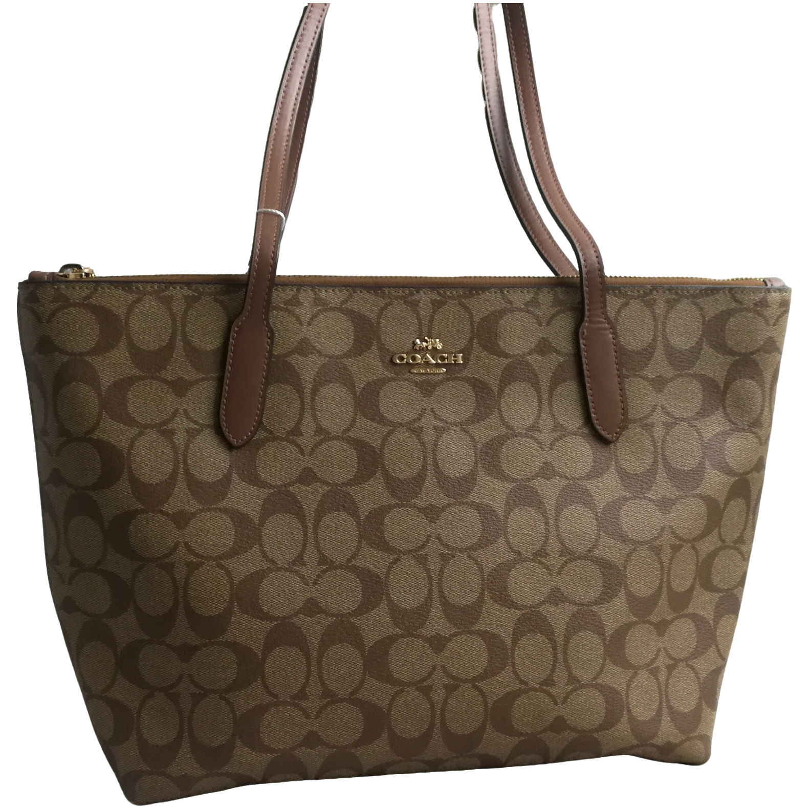 95新  Coach 棕老花托特包 062810