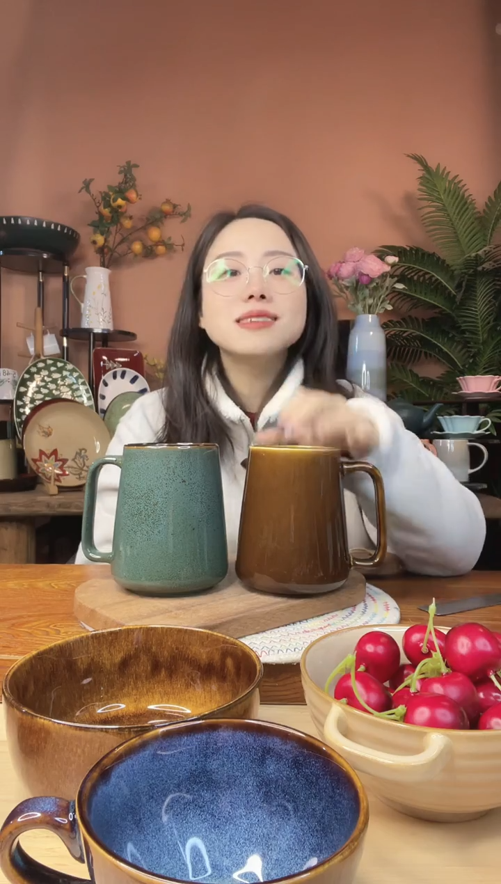 陶瓷超大容量水杯 2件 微瑕疵
