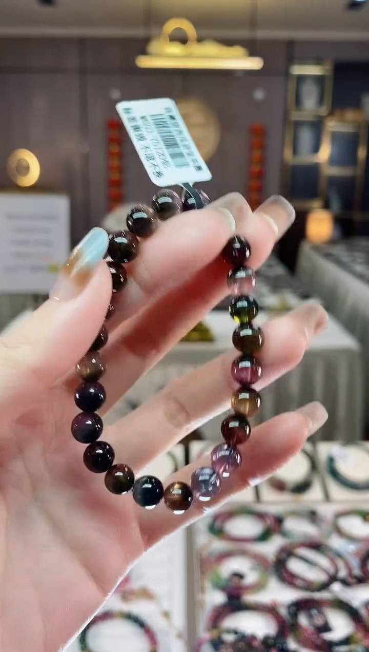 【闪购商品】碧玺西瓜单圈手串7mm+未镶嵌一物一证dan