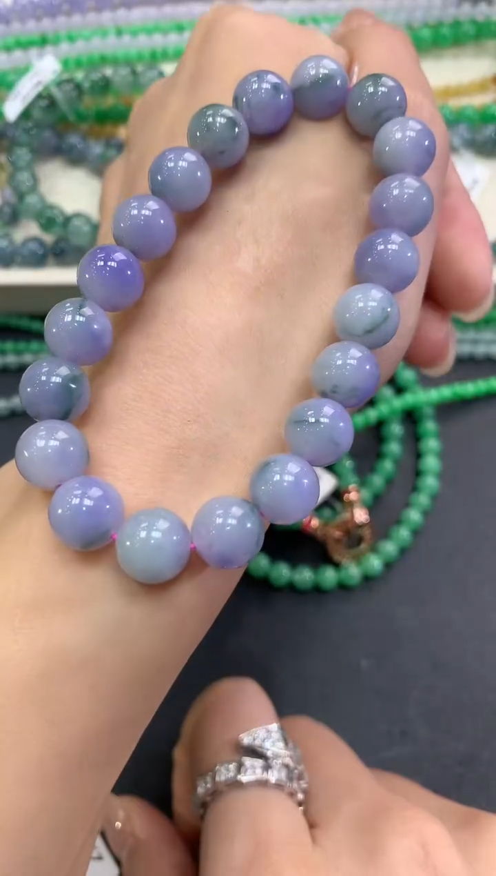 【闪购商品】翡翠手串未镶嵌q180多样性一件发货紫货有色差